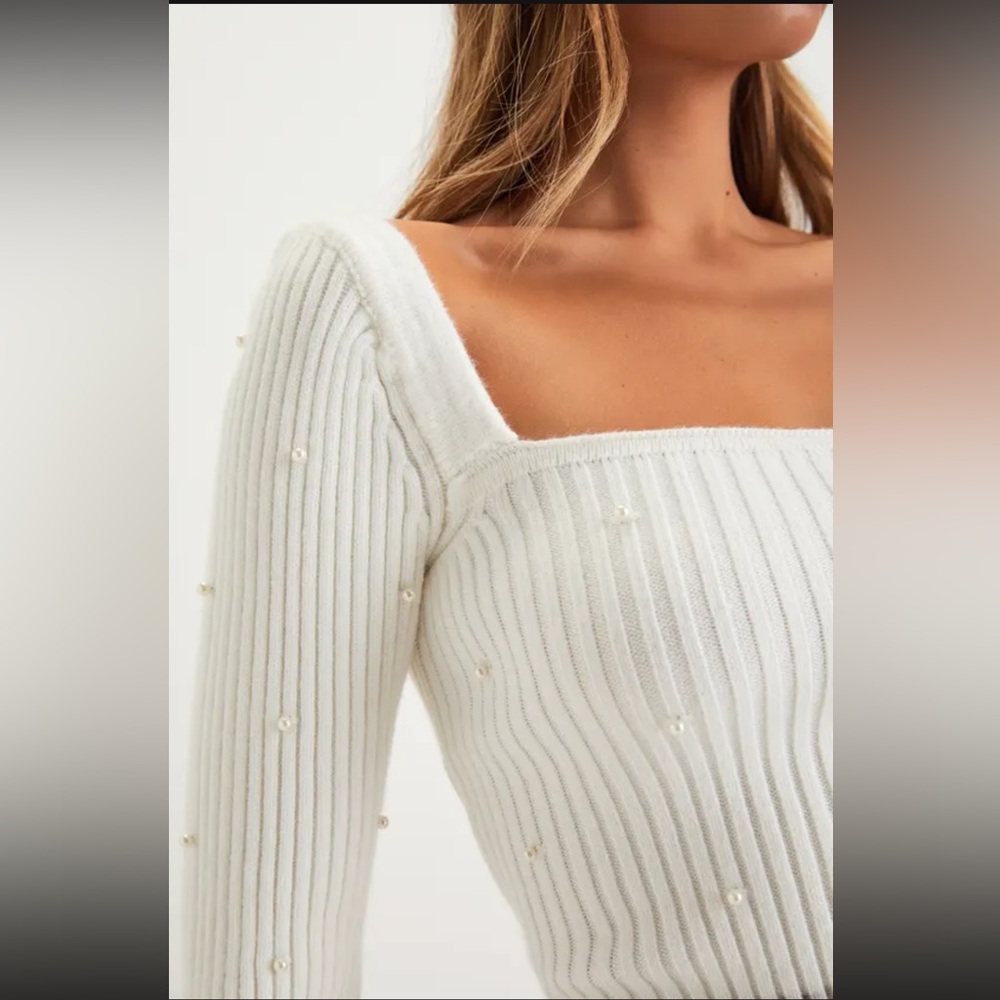 Lulu's White Ribbed Knit Top